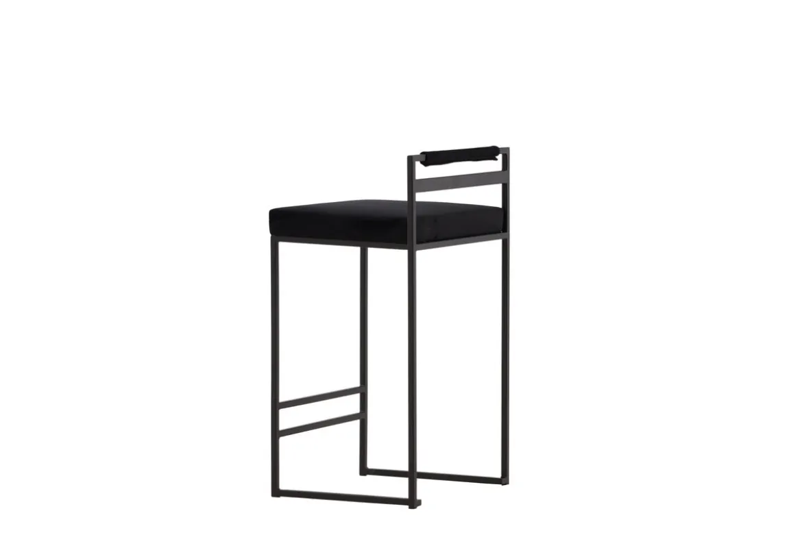 2er Set - Barhocker Ophelia mit schwarzem Samt