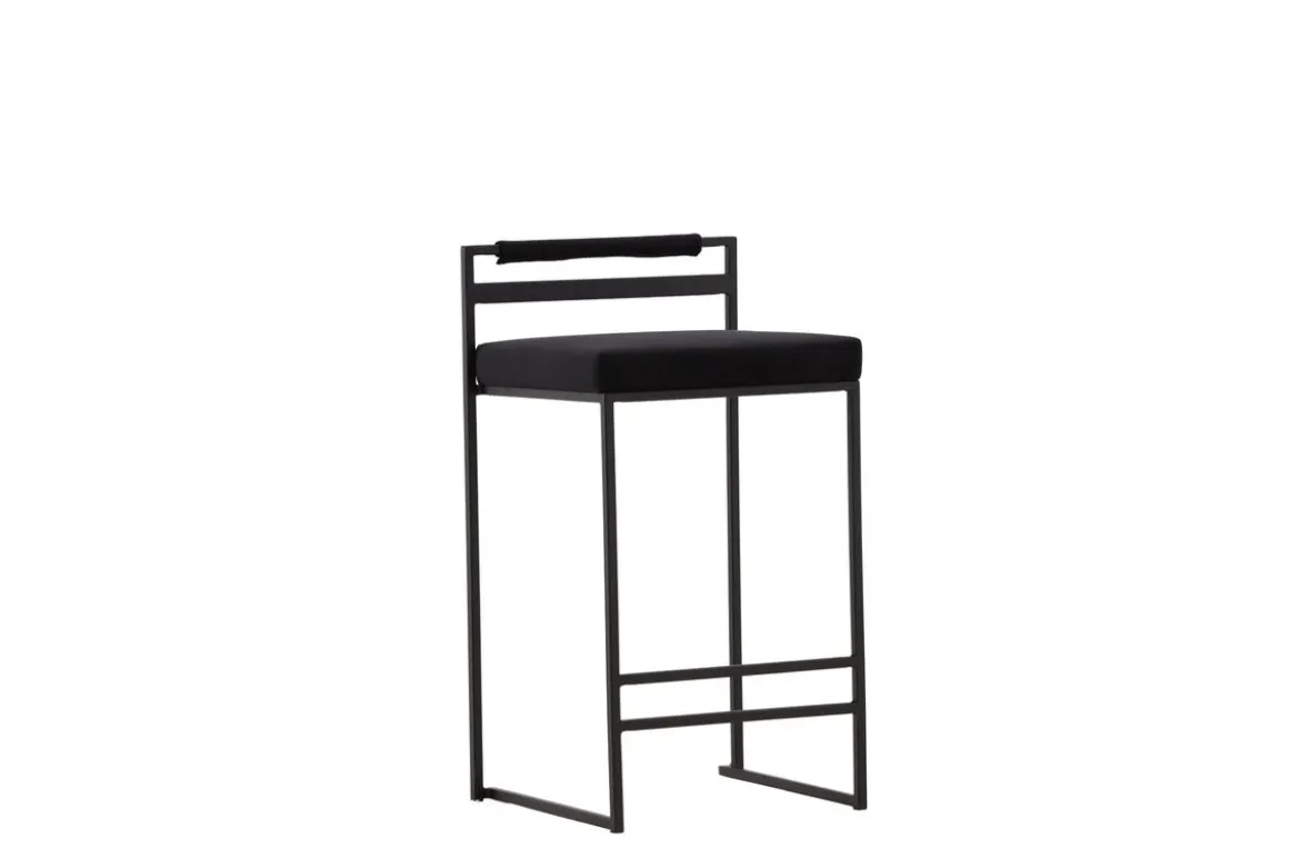 2er Set - Barhocker Ophelia mit schwarzem Samt