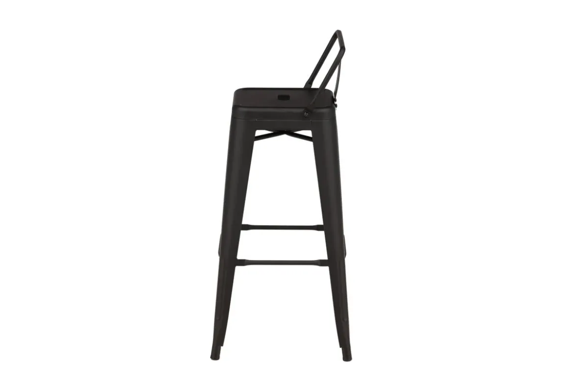 4er Set - Barhocker Tamo - Robust aus Stahl in Schwarz