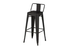 4er Set - Barhocker Tamo - Robust aus Stahl in Schwarz