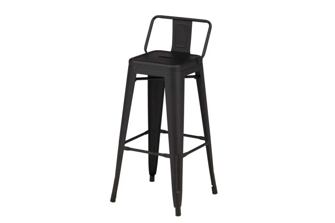 4er Set - Barhocker Tamo - Robust aus Stahl in Schwarz