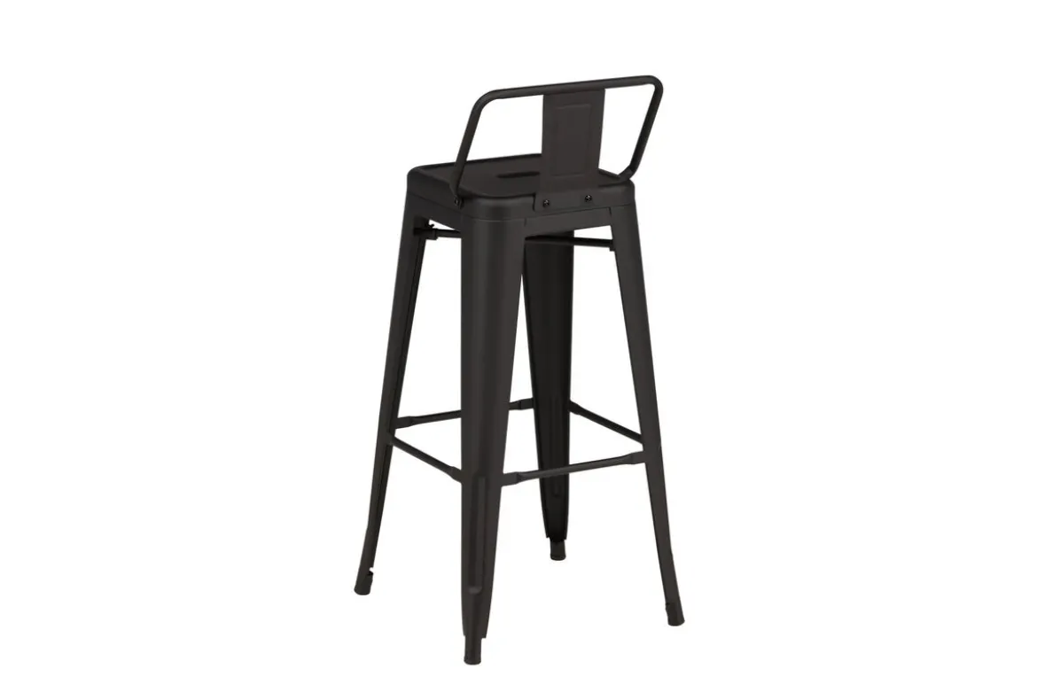 4er Set - Barhocker Tamo - Robust aus Stahl in Schwarz