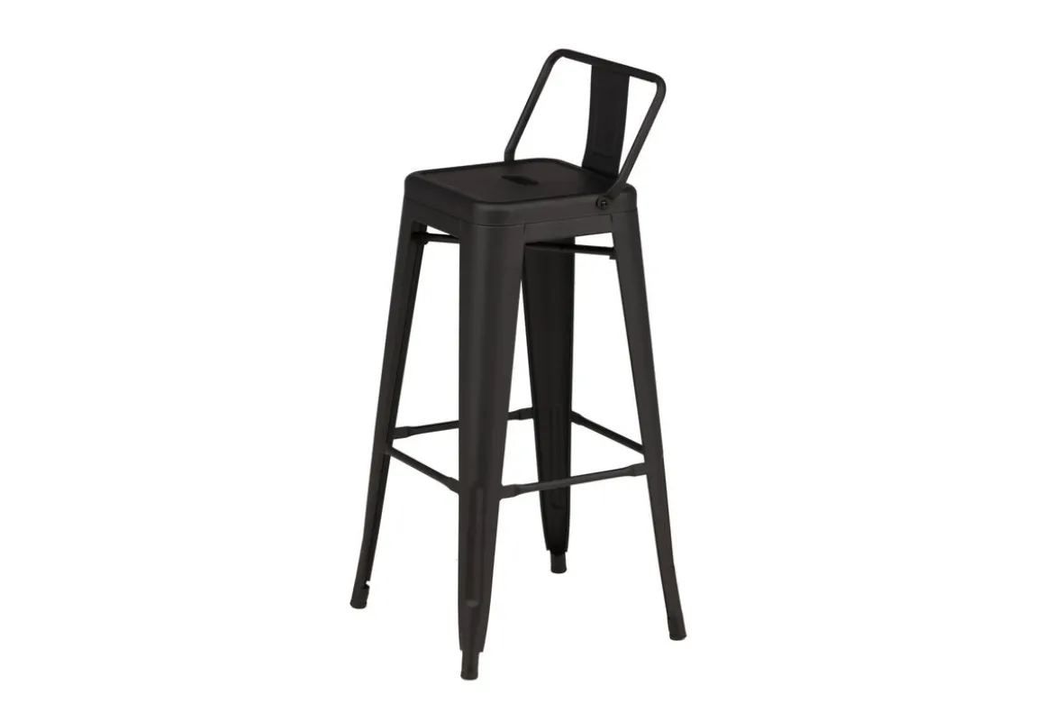 4er Set - Barhocker Tamo - Robust aus Stahl in Schwarz