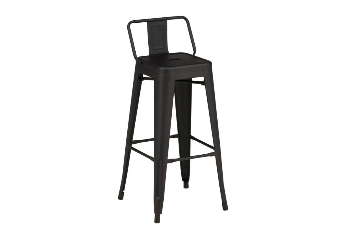 4er Set - Barhocker Tamo - Robust aus Stahl in Schwarz