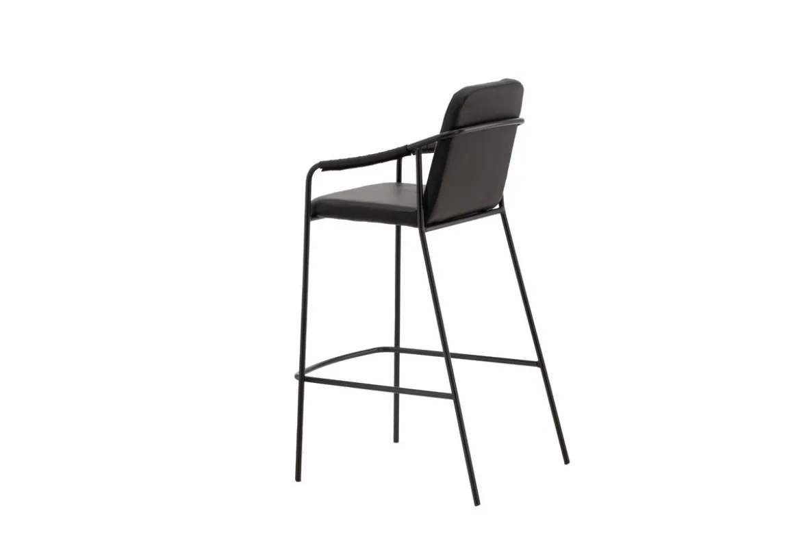2er Set - Barhocker Vita aus schwarzem PU mit Stahlgestell