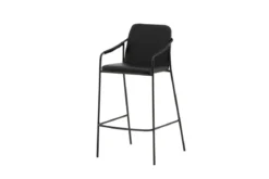 2er Set - Barhocker Vita aus schwarzem PU mit Stahlgestell