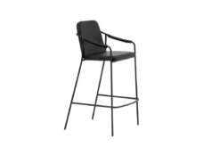2er Set - Barhocker Vita aus schwarzem PU mit Stahlgestell