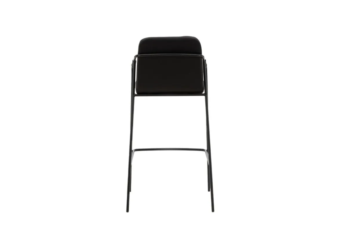 2er Set - Barhocker Vita aus schwarzem PU mit Stahlgestell