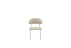 2er Set - Esszimmerstuhl Fernand in Beige mit Stahlgestell