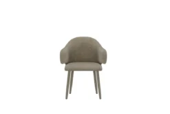 2er Set - Esszimmerstuhl Jubi in Beige mit stoffbezogenen Metallbeinen