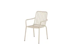 2er Set - Gartenstuhl Amy aus Aluminium in Schwarz, Beige