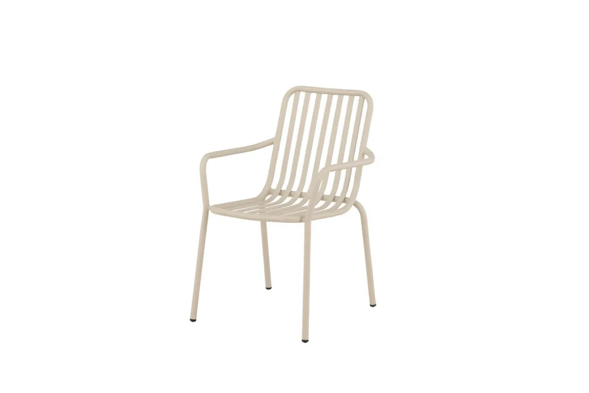 2er Set - Gartenstuhl Amy aus Aluminium in Schwarz, Beige