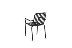 2er Set - Gartenstuhl Amy aus Aluminium in Schwarz, Beige