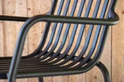 2er Set - Gartenstuhl Amy aus Aluminium in Schwarz, Beige