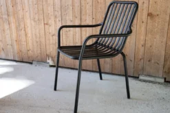 2er Set - Gartenstuhl Amy aus Aluminium in Schwarz, Beige