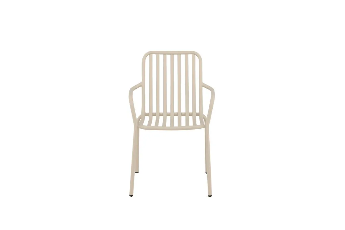 2er Set - Gartenstuhl Amy aus Aluminium in Schwarz, Beige