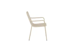 2er Set - Gartenstuhl Amy aus Aluminium in Schwarz, Beige