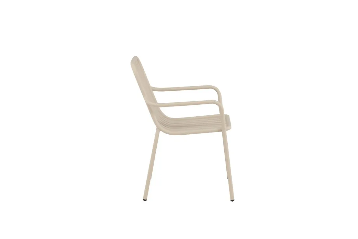 2er Set - Gartenstuhl Amy aus Aluminium in Schwarz, Beige