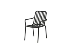 2er Set - Gartenstuhl Amy aus Aluminium in Schwarz, Beige