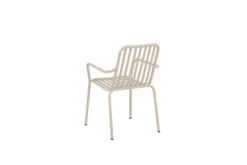 2er Set - Gartenstuhl Amy aus Aluminium in Schwarz, Beige