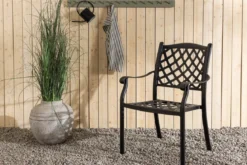 4er Set Gartenstuhl Auri - ein schlichter schwarzer Stuhl aus Aluminium