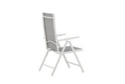2er Set Gartenstuhl Awa - weißes Gestell aus Aluminium, Sitzfläche aus Textilene, verstellbare Rückenlehne