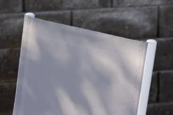 2er Set Gartenstuhl Awa - weißes Gestell aus Aluminium, Sitzfläche aus Textilene, verstellbare Rückenlehne
