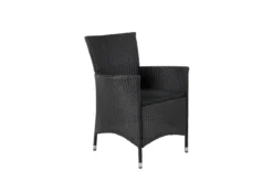 2er Set - Gartenstuhl Caro aus Rattan in Schwarz