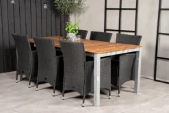 2er Set - Gartenstuhl Caro aus Rattan in Schwarz