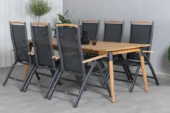 2er Set - Gartenstuhl Clara aus Textilene in Schwarz