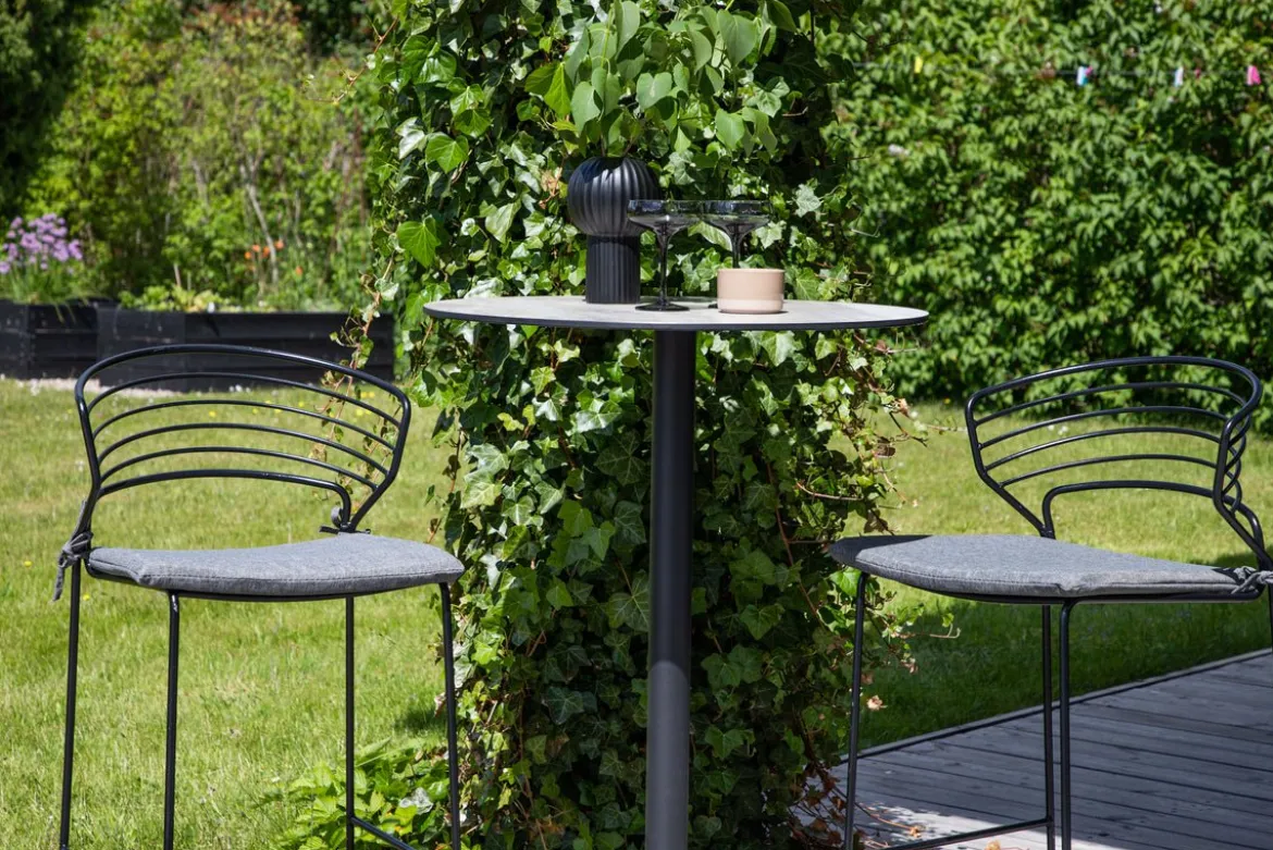 4er Set - Gartenstuhl Como aus Metall Schwarz
