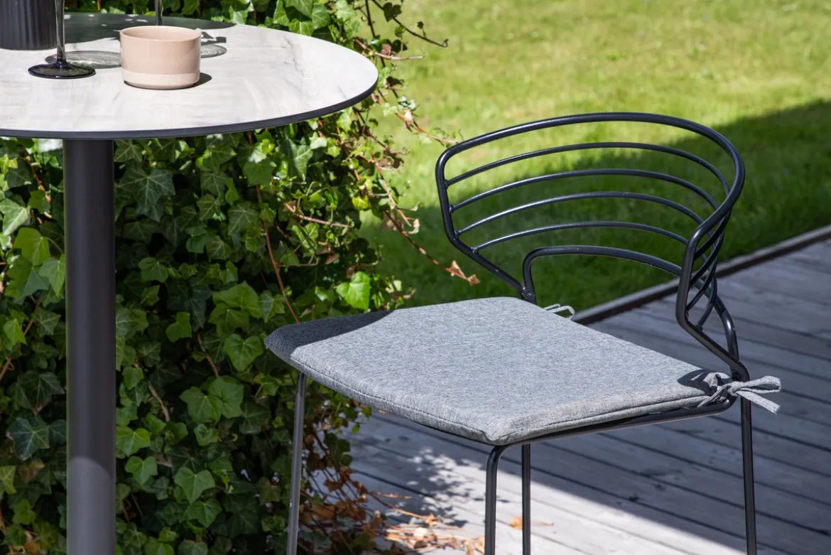 4er Set - Gartenstuhl Como aus Metall Schwarz