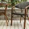 2er Set Gartenstuhl Corvo - ein braun-schwarzer Stuhl aus Aluminium mit Armlehne