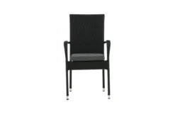 2er Set - Gartenstuhl Emma aus Rattan in Schwarz, Grau