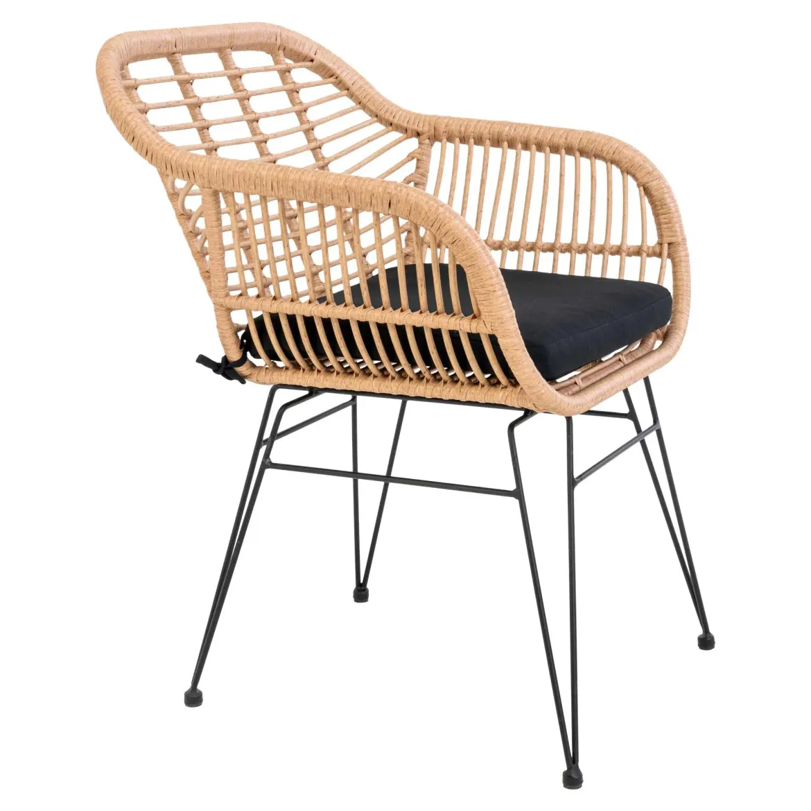 2er Set - Gartenstuhl Firenze Natur aus Stahl/Polyrattan