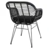 2er Set - Gartenstuhl Firenze Schwarz aus Stahl/Polyrattan