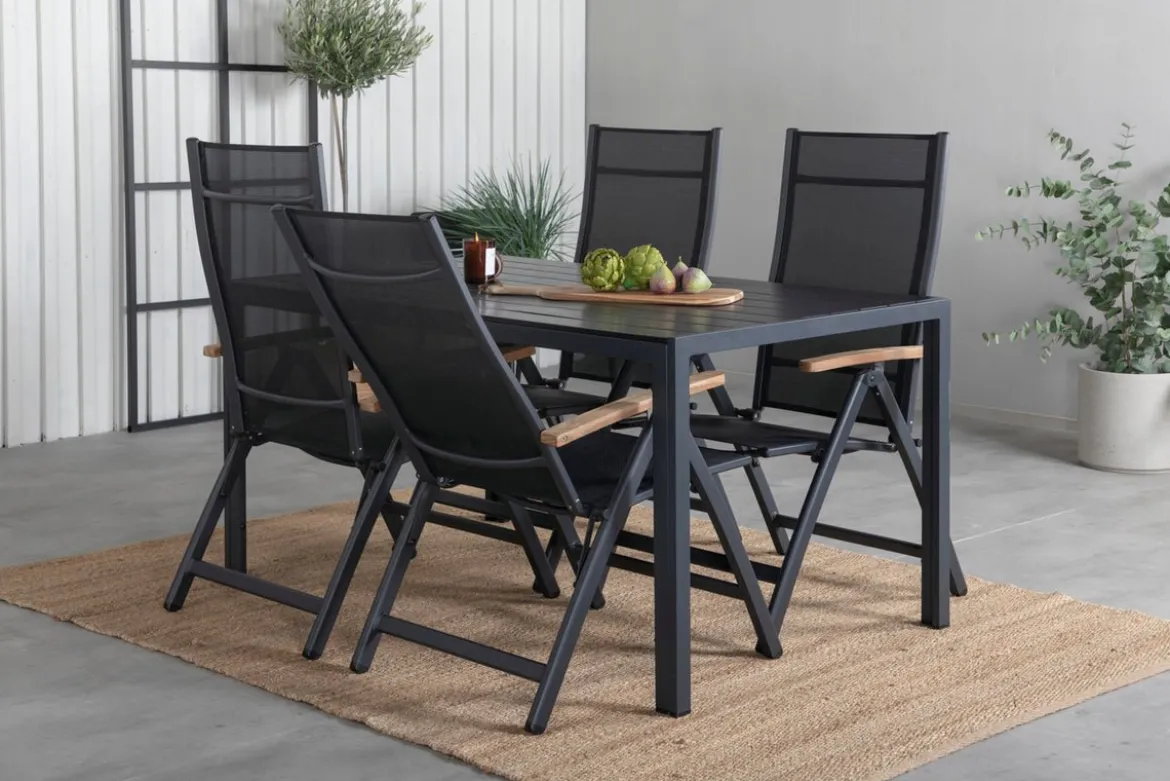 2er Set - Gartenstuhl GranCanaria aus Textilene/Aluminium in Schwarz, Weiß oder Beige