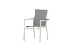 2er Set Gartenstuhl Ina - ein weiß-grauer Stuhl aus Aluminium und Textilene