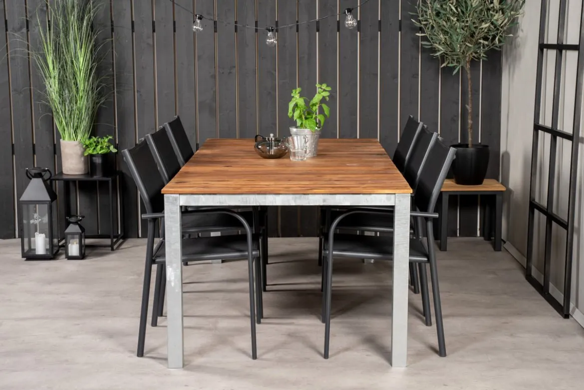 2er Set Gartenstuhl Ira - elegante schwarze Optik aus Aluminium