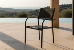 2er Set Gartenstuhl Ira - elegante schwarze Optik aus Aluminium
