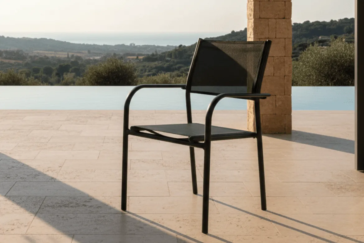 2er Set Gartenstuhl Ira - elegante schwarze Optik aus Aluminium