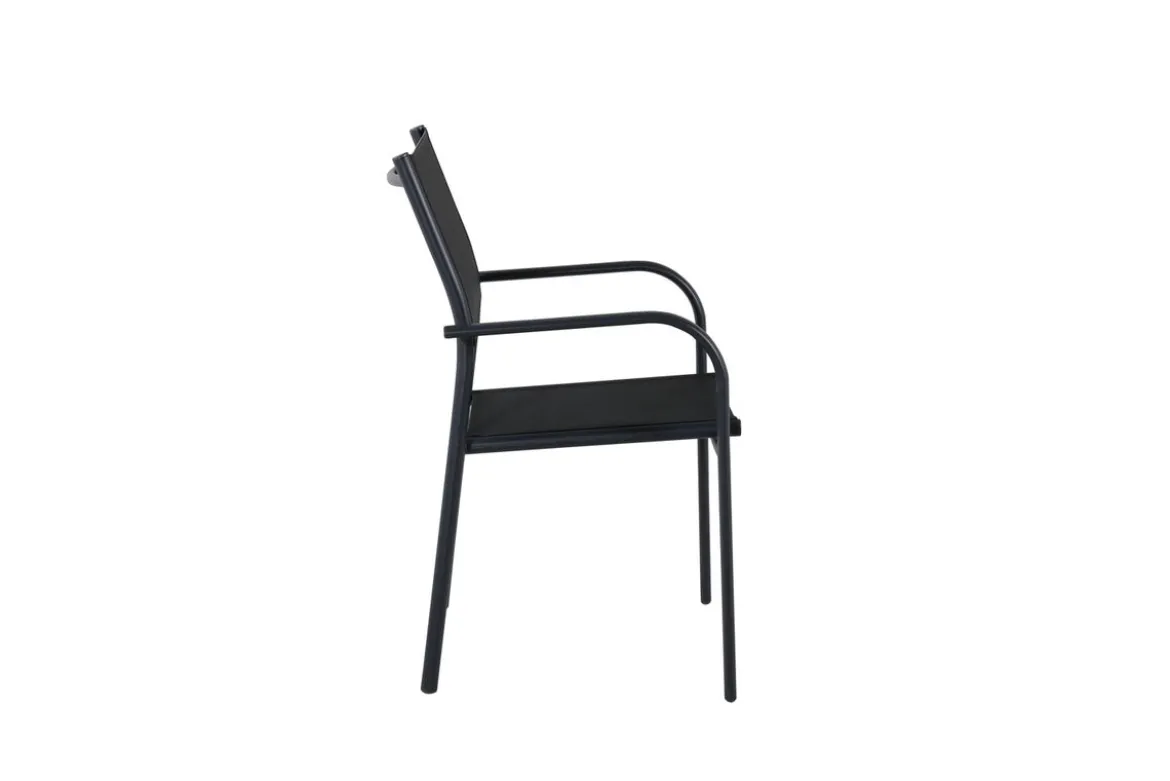 2er Set Gartenstuhl Ira - elegante schwarze Optik aus Aluminium