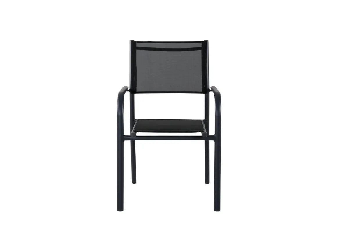 2er Set Gartenstuhl Ira - elegante schwarze Optik aus Aluminium