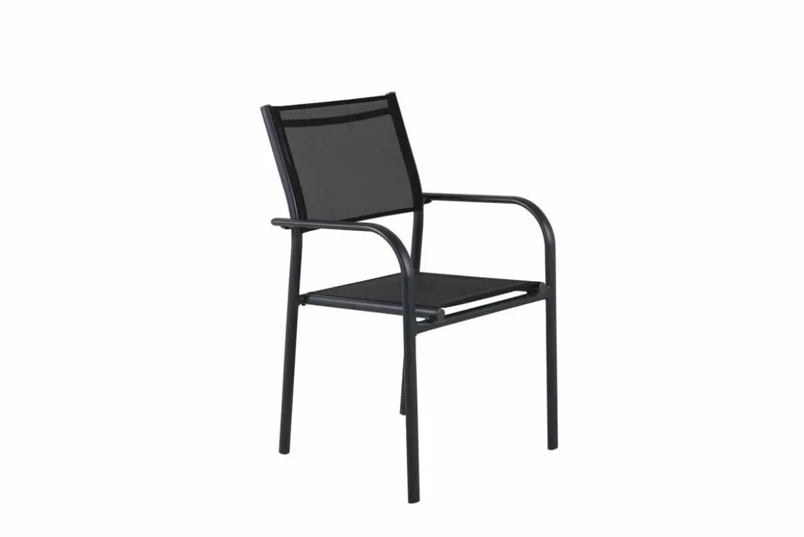 2er Set Gartenstuhl Ira - elegante schwarze Optik aus Aluminium