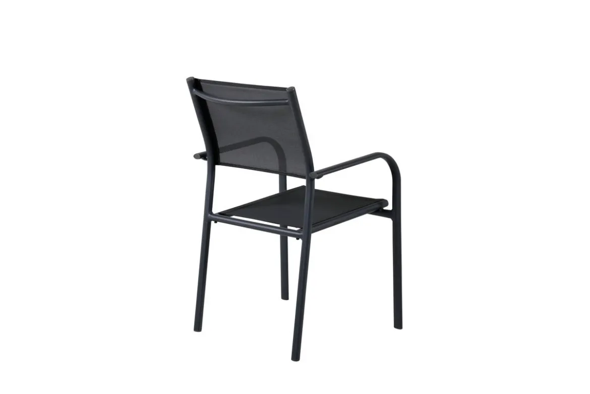 2er Set Gartenstuhl Ira - elegante schwarze Optik aus Aluminium