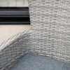 2er Set Gartenstuhl Isla - grauer Stuhl aus Aluminium und Rattan inklusive Sitzkissen