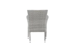 2er Set Gartenstuhl Isla - grauer Stuhl aus Aluminium und Rattan inklusive Sitzkissen