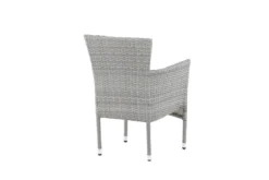 2er Set Gartenstuhl Isla - grauer Stuhl aus Aluminium und Rattan inklusive Sitzkissen