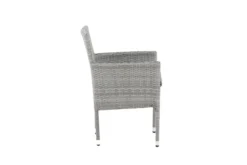 2er Set Gartenstuhl Isla - grauer Stuhl aus Aluminium und Rattan inklusive Sitzkissen