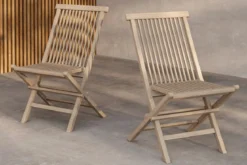 2er - Set Gartenstuhl Kaia - klappbarer Stuhl in Whitewash